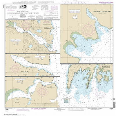 17336 - Harbors in Chatham Strait and vicinity Gut Bay, Chatham Strait; Hoggatt Bay, Chatham Strait;Red Bluff Bay, Chatham Strait; Herring Bay and Hapin Bay, Frederick Sound; Surprise Harbor, and Murder Cove, Frederick Sound